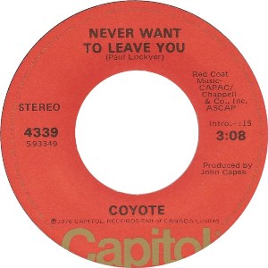 Coyote -- Never Want To Leave You / Just Want Your Love - 7